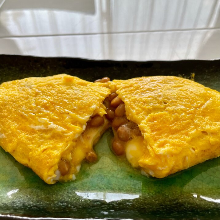 簡単 節約 納豆チーズオムレツ レシピ 作り方 By ぶぶぶん 楽天レシピ